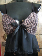 Naughty Lola leopard pin-up burlesque bra top M - $72.73