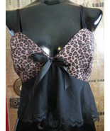 Naughty Lola leopard pin-up burlesque bra top M - £58.00 GBP