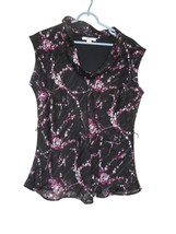 Dress Barn Black Purple Abstract Size XL Sleeveless scoop cowl neck Line... - $275.79 MXN