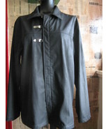 Kapitalist 80s microfiber latch front coat jacket L - £41.06 GBP