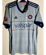 ADIDAS MLS TEAM JERSEY CHICAGO FIRE GREY MEN&#39;S S - $19.79