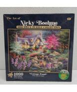 Sealed Cottage Pond 1000 Piece Jigsaw Puzzle Nicky Boehme 20 x 27 Garden - £7.18 GBP