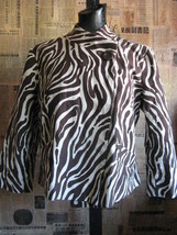 Willi Smith Linen animal Zebra Swing jacket blazer M - £55.63 GBP