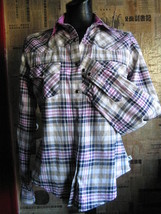 Rockabilly Western Country plaid Stage shirt VLV S - £23.55 GBP