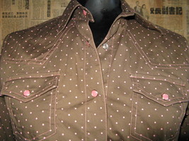Rockabilly Western Country polka dot Stage shirt VLV S - £35.13 GBP