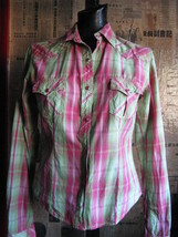 Rockabilly Psychobilly western plaid stage shirt VLV S - £35.40 GBP