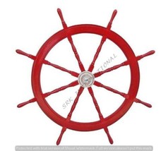 Nautical Marine Wooden Steering Ship Wheel ~ Pirate Captain Ship Wall Decor - £115.63 GBP