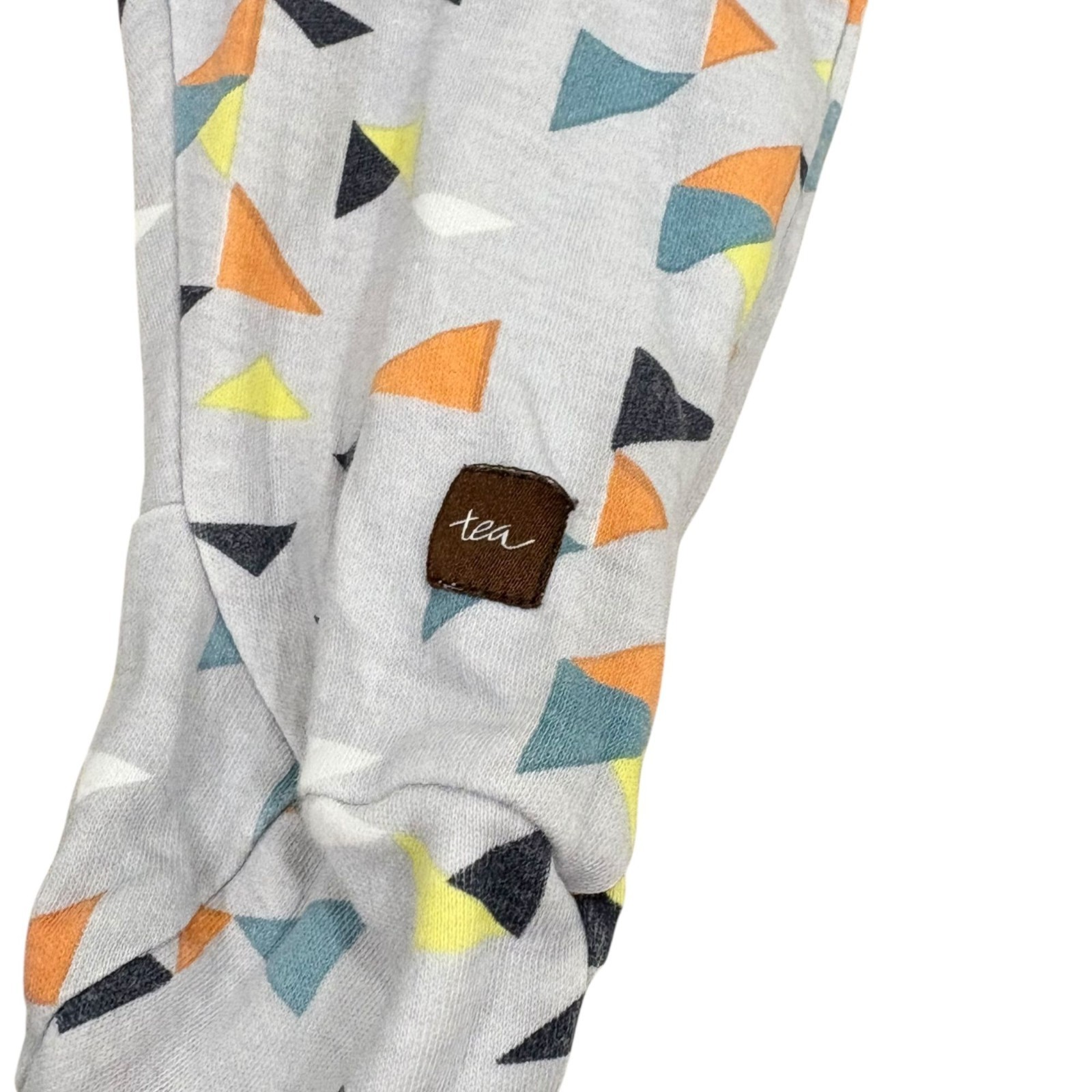 Tea Collection Baby Footed Pajamas 3-6 Months Geometric Triangle Print Cotton Item image 4
