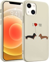 Couple Dog Phone Case for 13 White Animal Liquid Silicone Dachshund Dog Pattern  - £26.22 GBP