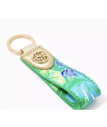 NIP Lilly Pulitzer Tassel Key Fob Keychain Gold Botanical Green In a Flu... - £12.05 GBP