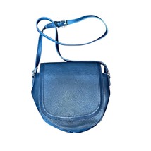 Sole Society Nordstrom Vegan Leather Flap Front Crossbody Saddle Bag Purse Blue - £28.11 GBP