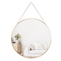 Hanging Circle Mirror Wall Decor Small Gold Round Mirror With Hanging Chain For  - £26.61 GBP