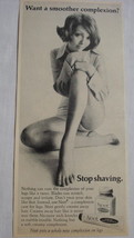 1969 Neet Cream Hair Remover Ad Want A Smoother Complexion? Stop Shaving  - £7.98 GBP