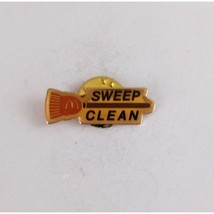 Vintage Clean Sweep Broom McDonald&#39;s Employee Crew Lapel Hat Pin - £9.67 GBP