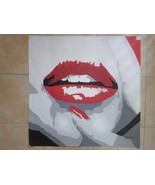 Frank Sapa, New York Pop Artist, Giclee Painting Girl with Red Lipstick,... - $345.00