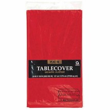 Apple Red Plastic Tablecover 54 x 108 Rectangle Christmas - $3.95