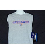 Kansas Jayhawks T-Shirt Boys Kids Size Small 4/5 Medium 6/7 Gray Sleevel... - £10.04 GBP