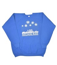 Vintage Milwaukee Sweatshirt Size XL 80s Raglan Crewneck Snow Puff Print... - $24.04