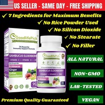 Powerful Elderberry 7 in 1 with Echinacea, Vitamin C,  D , ZINC, Ginger ... - $17.80