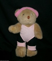12&quot; Vintage 1985 Tan Teddy Bear Bearland Exercise Girl Stuffed Animal Plush Toy - £25.99 GBP