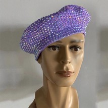 full rhinestone beret hat Bar nightclub DJ DS GOGO dance party singer headdress  - £151.87 GBP