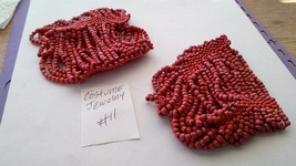 Red beaded Bangle multi color elastic stretch costume bracelet handmade ... - £23.12 GBP