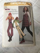 9567 Vintage Simplicity Sewing Pattern Misses Pants 2 Length Tunic Young... - $11.35