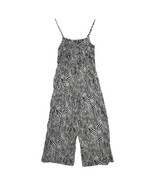 Michael Kors Jumpsuit Womens Large Black White Linen Zebra Wide Leg Pock... - $473.62 MXN