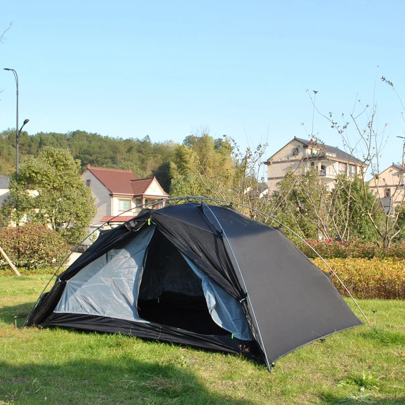 Outdoor 1-2persons Ultra-light Aluminum Pole Double Layers Camping Tent 20D - £126.11 GBP