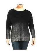 NWT Womens Plus Size 3X Vince Camuto Black Silver Ombre Foil Pullover Sw... - £24.65 GBP