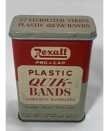 Vintage Medicine tin: Rexall Quick Bands, Bandages Empty Tin - Band Aids - $11.88