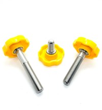 3/8-24 Thumb Screws Fine Thread Yellow Round Clamping Knob Set of 4 - £13.24 GBP+