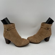 Anne Klein RYE Tab Fabric Round Toe Side Zip Block Heel Booties Size 11M - $44.54