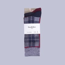 6 Pair - Men&#39;s Plaid Crew Sock - Goodfellow &amp; Co™ Charcoal Gray 3 - 2pair Pack  - £4.73 GBP