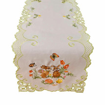 Tabletops Easter Bunnies Decorative Table Runner 16 x 72 Embroidered White/Green - £28.02 GBP