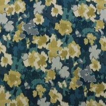 Ballard Designs Percy Blue Stripe Abstract Painterly Floral Fabric By Yard 54&quot;W - £12.81 GBP