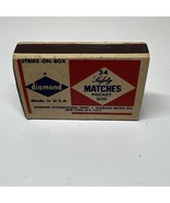Vintage Diamond Strike-On-Box 34 Safety Matches Matchbox (20 Matches Inc... - $10.97 CAD