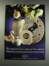 1991 Lenox China Ad - Masterpiece Vase, Renaissance Lace Frame, Classic Swan - £13.80 GBP