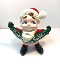Merry Christmas Holiday Elf Atlantic Mold Santa&#39;s Little Welcome Helper Vintage - £27.05 GBP