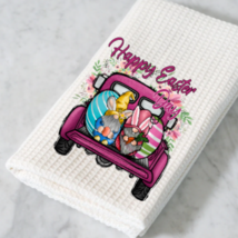 Kitchen Hand Towel Gnome Happy Easter Day 16x24 White Waffle Bathroom Ho... - $9.90