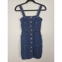 H&amp;M Divided Denim Dress XXS Womens Button Front Medium Wash Knee Length - £17.99 GBP