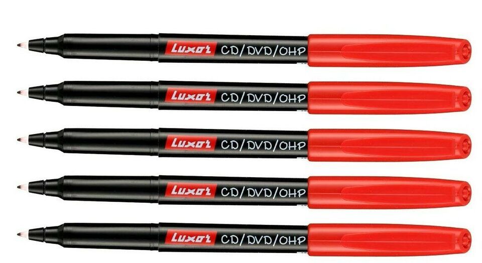 5 x Fine Tip Permanent Marker Pen Pens Red CD DVD OHP Marker Water Proof... - $6.99