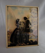 Vintage COURTING COUPLE Reverse Painted Convex Glass Small Wall Hanging ... - £7.75 GBP