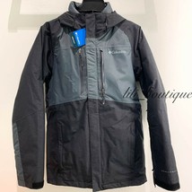 NWT Columbia 1769003010 Men Superpipe Slope Interchange Jacket Black Grey Size S - £132.85 GBP