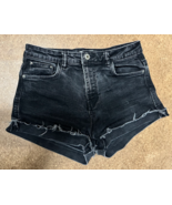 Zara Denim High rise Shorts Black Cut Off Jean Shorts Size 4 with 5 pockets - €17,49 EUR