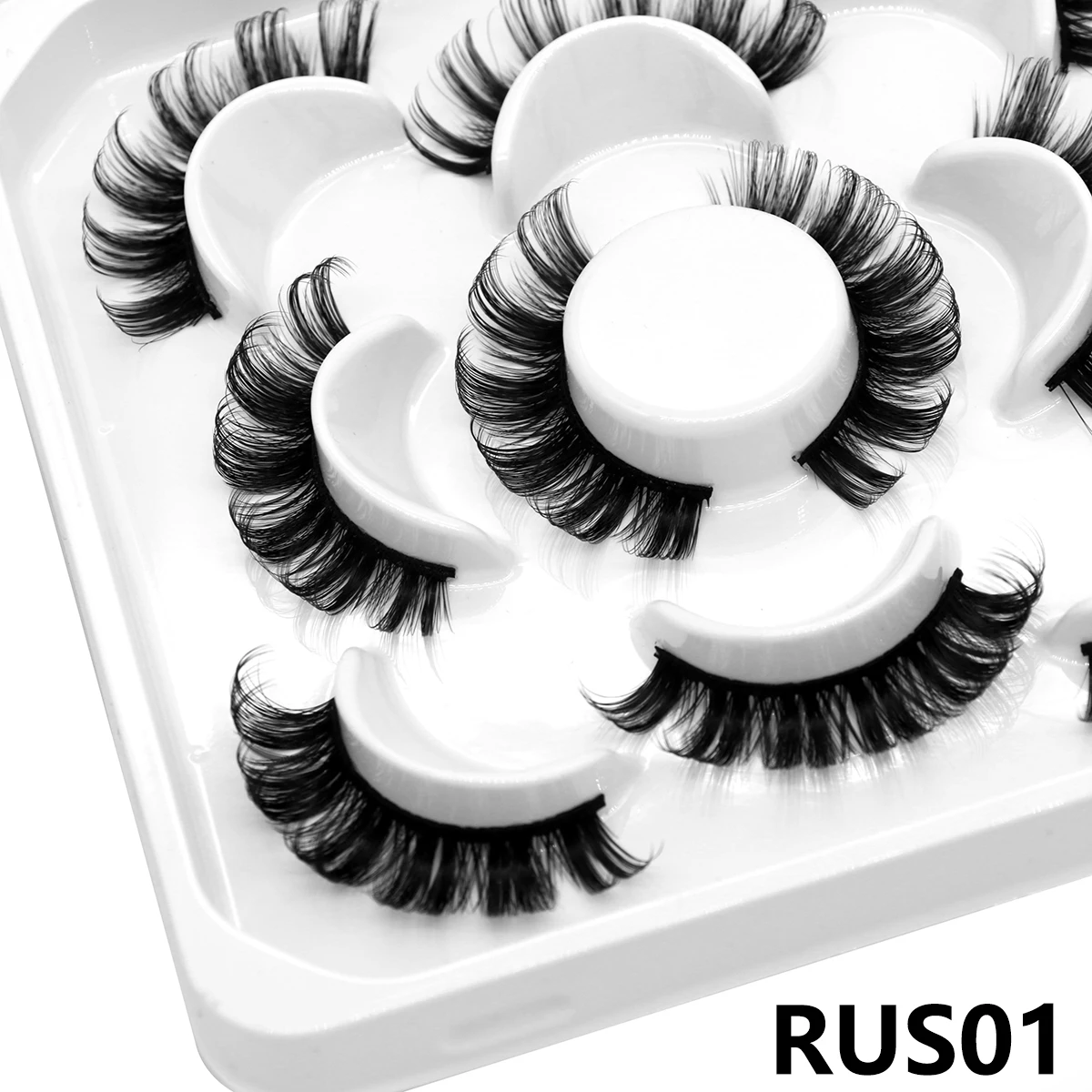 Es dd curl russian strip lashes natural handmade reusable eyelash extension beauty mink thumb200