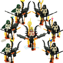 14PCS Skeleton Knight+King Castle Death Horse Moc Custom Mini Figures Brick Toys - £25.15 GBP