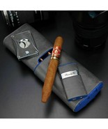 Brizard and Co. Blue Ostrich and Gray Leather Trio Combo - $730.46 CAD
