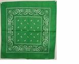 K&#39;s Novelties Wholesale Lot of 6 22&quot; x 22&quot; Paisley Green Bandanna - £12.41 GBP