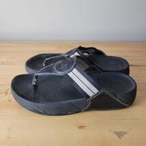 FitFlop Sandals Size 7 Original Vtg Black Style 1907 Flip Flops Top Logo... - $22.76